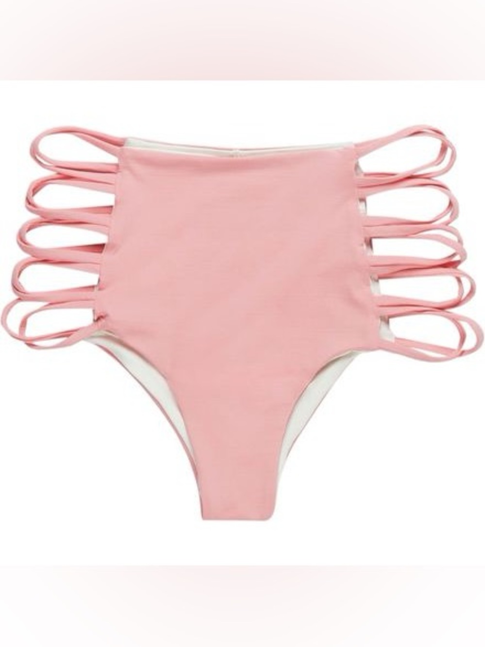 NWOT L*Space Tripp high waist strappy bikini bottoms pink